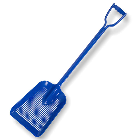 Sand sifter shovel outlet